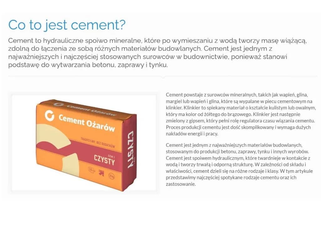 Czym jest cement? Poznaj skład, właściwości i zastosowanie Czym jest cement? Poznaj skład, właściwości i zastosowanie